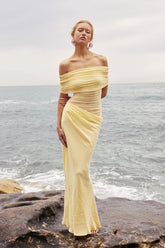 Leona Off Shoulder Sheer Maxi Dress