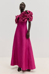 Quintina Off-Shoulder Rose Embellished Maxi Dress