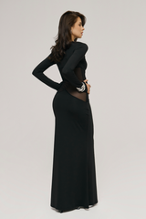 Phoenix Long Sleeve Sheer Mesh Maxi Dress