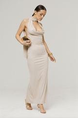 Sophia Halter Neck Backless Maxi Dress