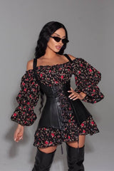 Emma Floral Printed Corset Mini Dress