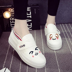 Kawaii Emoji Hand Painted Canvas Shoes