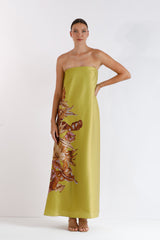 Xenia Floral Printed Strapless Maxi Dress