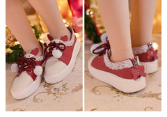 Brown/Red Lace Lolita Shoes