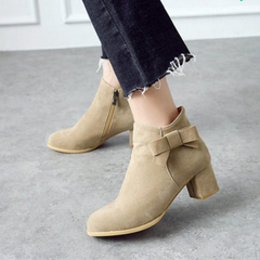 Black/Yellow/Beige Sweet Bowknot Short Boots