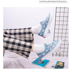 Kawaii Blue Low-cut Lace Sports Shoes FY012