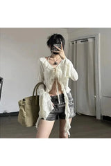 Acubi Lace Up Crop Top