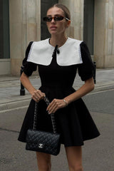 Chloe Doll Collar Puff Sleeve Mini Dress