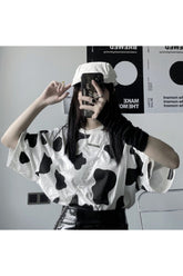 T-Shirt mit ästhetischem Kuh-Print