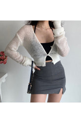 Fall Aesthetic Knit Crop Cardigan