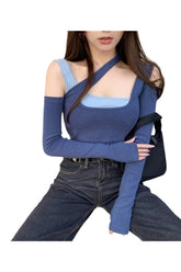 Ästhetisches Off-Shoulder Crop Top