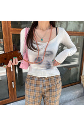 Haut court en maille de style esthétique