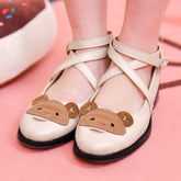 Apricot Kawaii Lolita Bear Shoes