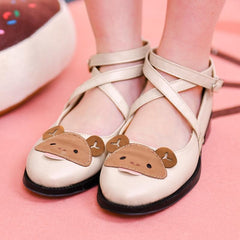 Apricot Kawaii Lolita Bear Shoes