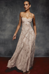 Alison Jacquard A-line Maxi Slip Dress-Sunfere