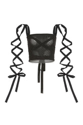 Alt Schwarzes Netz-Crop-Top