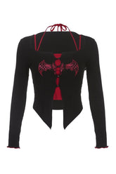 T-Shirt mit Alt-Gothic-Grafikdruck