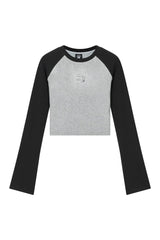 Acubi White Long Sleeve Crop Top