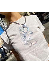 Vintage-T-Shirt mit Angelcore-Print