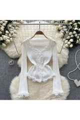 Angelic Lace Trim Knit Top