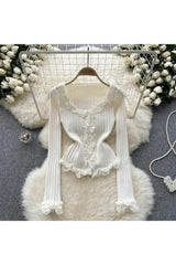 Angelic Lace Trim Knit Top