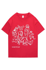 Streetwear-T-Shirt mit Anime-Grafik