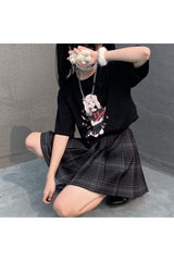 Harajuku-T-Shirt mit Anime-Print