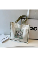 Sac cabas en toile avec motif d'œuvres d'art