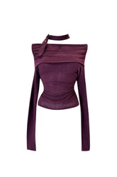 Asymmetrisches Langarm-Top mit Choker