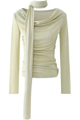 Asymmetrical Drape Neck Top