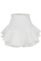 Asymmetrical Ruffles Mini Skirt