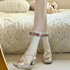 Bow Mid Calf Socks / Set