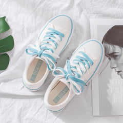 Pink/Blue Pastel Laced Canvas Shoes S13049