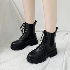Platform Lace-Up Boots YP233