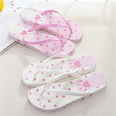 Pink/White/Black Kawaii Cute Cat Paws Summer Love Hearts Sandals