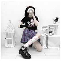 Harajuku Punk Lace-up Buckle Strap Platform Wedge Shoes