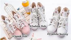White/Pink kitty Printing Sneakers