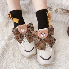 Kawaii Sweet Bear Cartoon Bow Lace Up Sneakers SS2124