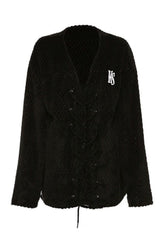 Warme Jacke mit Baddie-Buchstabendruck für den Herbst