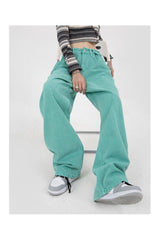 Jean baggy vert d'automne