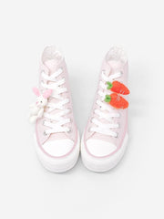 Kawaii Pink Rabbit And Carrot Canvas Shoes