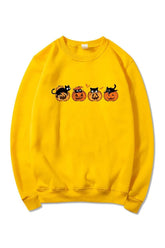 Herbst Schwarzer Katzen Halloween Hoodie