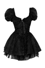 Schwarzes Gothic-Strandkleid