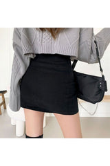 Schwarzer Mini-Gothic-Rock mit hoher Taille