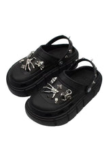 Black Platform Slippers