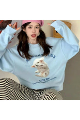 Herbstlicher blauer Hunde-Cartoon-Hoodie