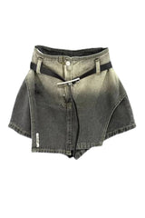 Blaue weite Jeansshorts