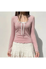 Blush Serenade Lace Collar Top