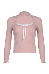 Geripptes Top „Flüstern in Blush“
