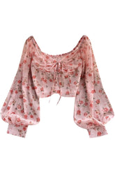 Böhmische Bluse mit Blumenmuster